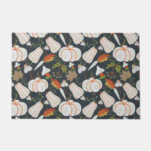 Tapete Pumpkin sem costura padrão floral preto e branco