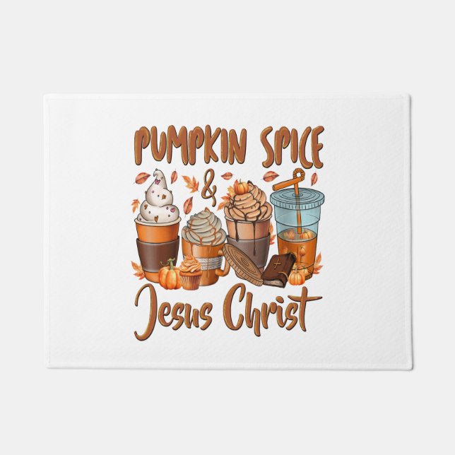 Tapete Pumpkin Spice Jesus Cristo (Frente)