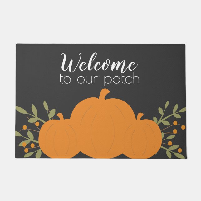 Tapete Pumpkin Themed Home Decor para Queda Doormat (Frente)