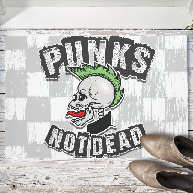 Tapete Punks Not Morto Skull Mohawk Punk Rock Rocker (Criador carregado)