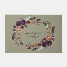 Tapete Purple Floral Wreath Vem Como Você É Bem-Vindo