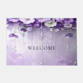 Tapete Purple Flowers with Dangling Pearls Doormat