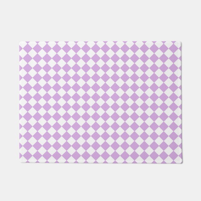 Tapete Purple White Checker Diamond Pattern (Frente)