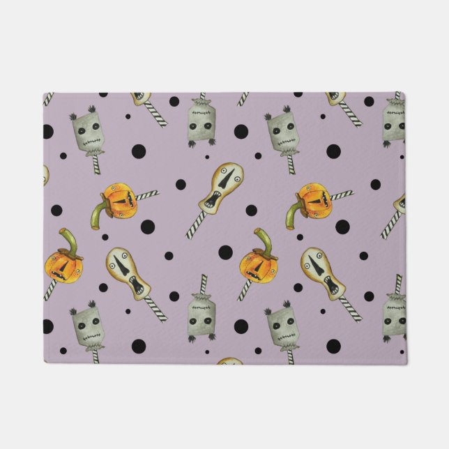 Tapete Púrpura assustadora de Halloween (Frente)