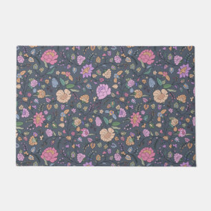 Tapete Púrpura Rosa Dusta bege Whimsical Colorful Floral