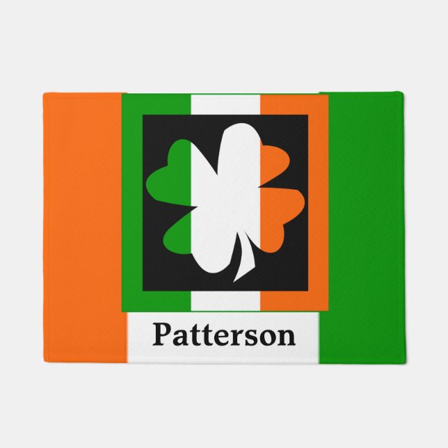 Tapete Quadrado irlandês do trevo da bandeira (Frente)