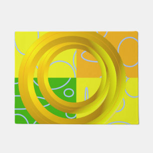 Tapete Quadro de Arte Amarelo Verde Moderno Laranja Amare