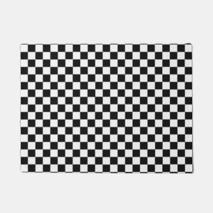Tapete Quadro De Verificação Clássico Preto E Branco