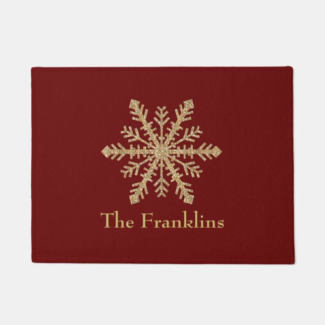 Tapete Qualquer cor com floco de neve brilhante Dourado (Frente)