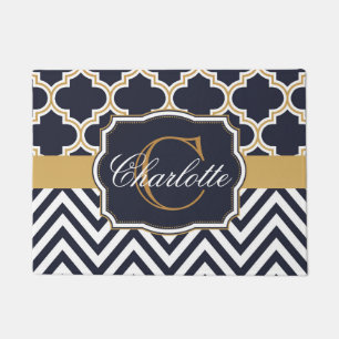 Tapete Quatrefoil Chevron Monogram