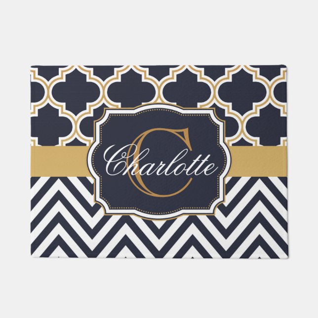 Tapete Quatrefoil Chevron Monogram (Frente)