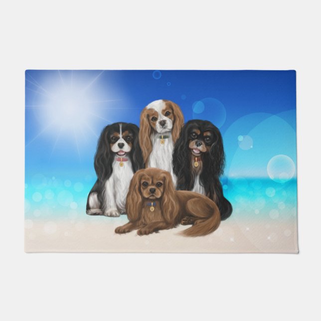 Tapete Quatro Cavalier King Charles Spaniels  (Frente)