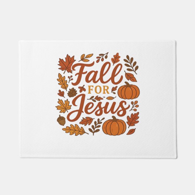 Tapete Queda Por Jesus Autumn Pumpkin Christian Faith Cla (Frente)