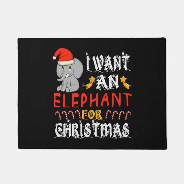 Tapete Quero Um Elefante Para O Elefante Natal (Frente)