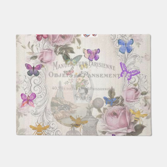 Tapete Quic francês,country rústico,padrão floral,rosas,r (Frente)