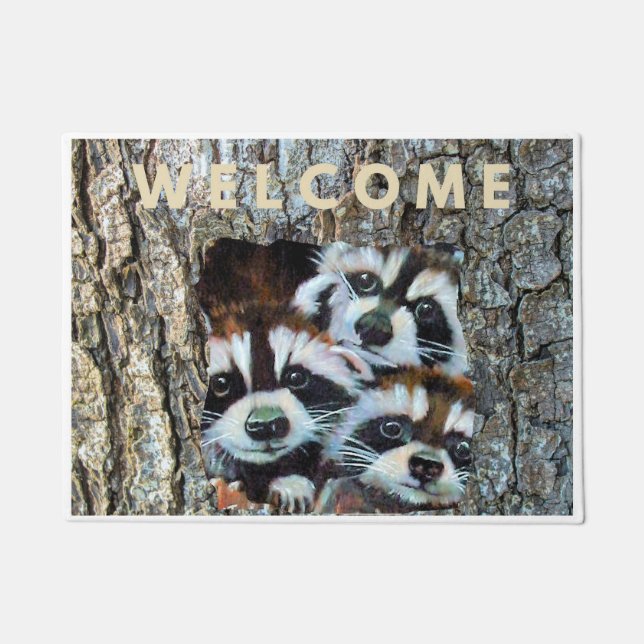 Tapete Raccoon WELCOME Welcome Mat (Frente)