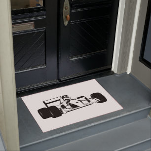 Tapete Race Car Silhouette preto e branco