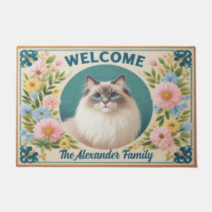 Tapete Ragdoll Cat Serenity Floral Personalizado