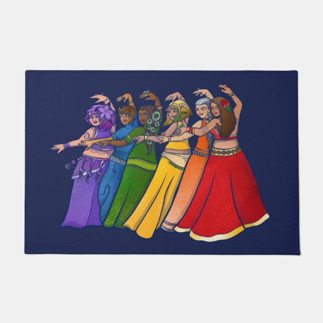 Tapete Rainbow Belly Dancer Art Belly Dance Troupe (Frente)