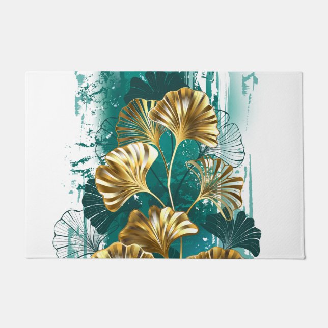 Tapete Ramificação com Ouro deixa Ginko Biloba (Frente)