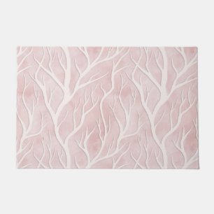 Tapete Ramificações de Árvore Rosa Suave e Creme