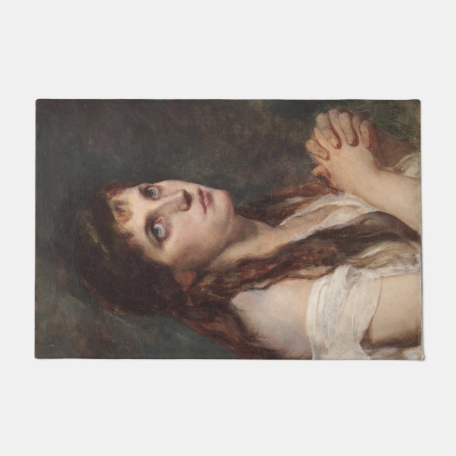 Tapete Rapariga Elegante com Mãos Dobradas (Arte Vintage) (Frente)