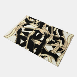 Tapete Raspas pretas e beges, fitas destruídas em cima da