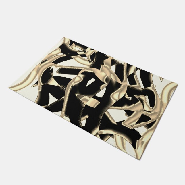 Tapete Raspas pretas e beges, fitas destruídas em cima da (Inclinado)