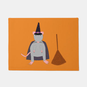 Tapete Rato de bruxa e vassoura do Halloween