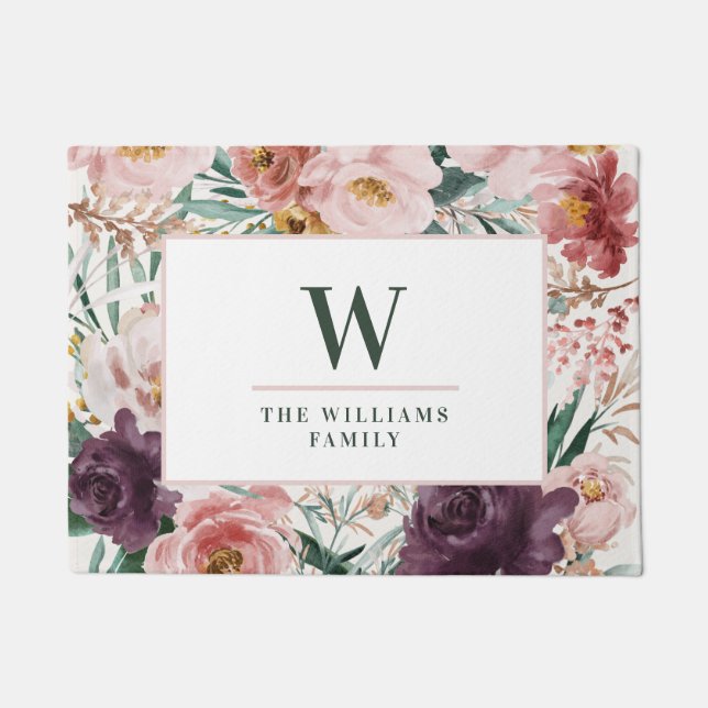 Tapete Receitas de cozedura floral elegante de cor aquosa (Frente)