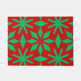 Tapete Red and Green Christmas Snowflakes Pattern