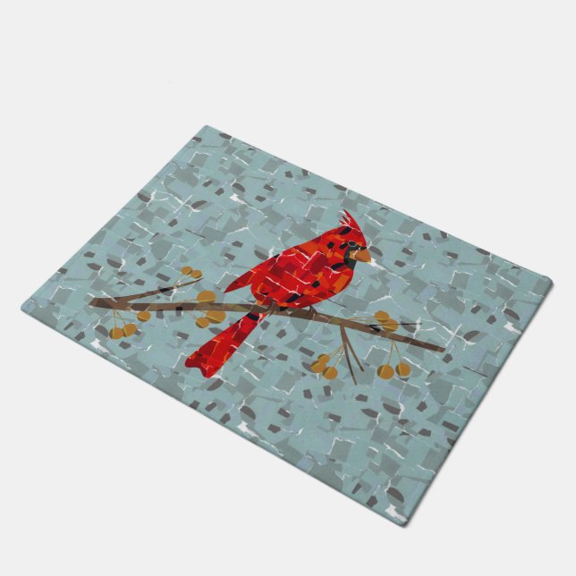 Tapete Red Cardinal, a ave do Natal (Inclinado)