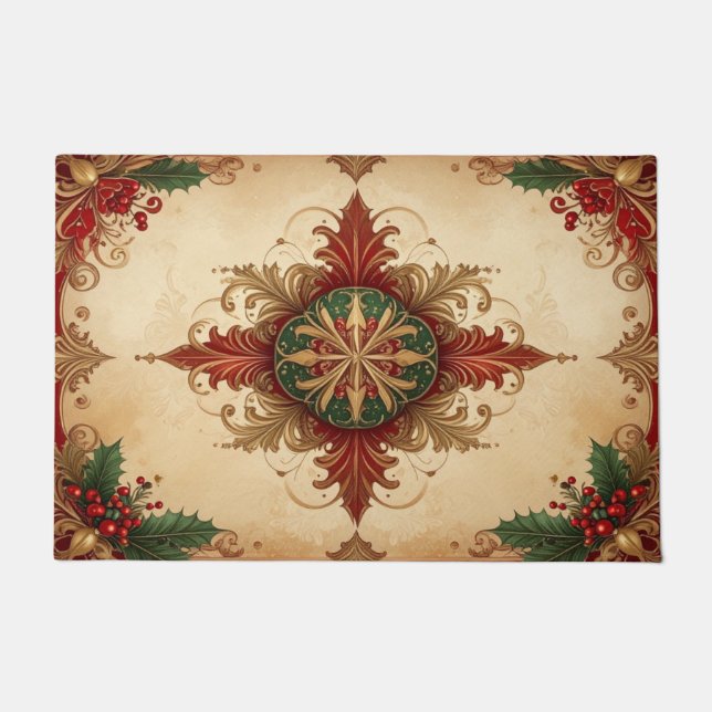 Tapete Red Decorative Holiday Doormat (Frente)