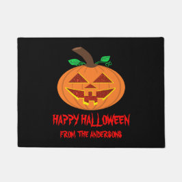 Tapete Red Eyed Happy Halloween Pumpkin Doormat