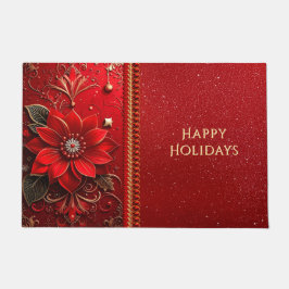 Tapete Red Flower Holiday Doormat