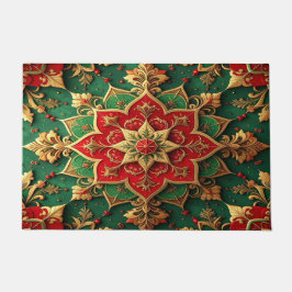 Tapete Red Green Decorative Holiday Doormat