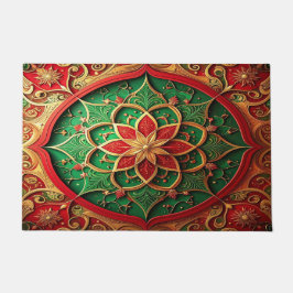 Tapete Red Green Decorative Holiday Doormat