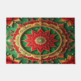 Tapete Red Green Decorative Holiday Doormat