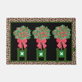 Tapete Red Leopard Holly Berry Chinoiserie Doormat