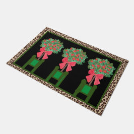 Tapete Red Leopard Holly Berry Chinoiserie Doormat