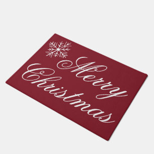 Tapete Red Merry Christmas Doormat Rug - Boas-vindas