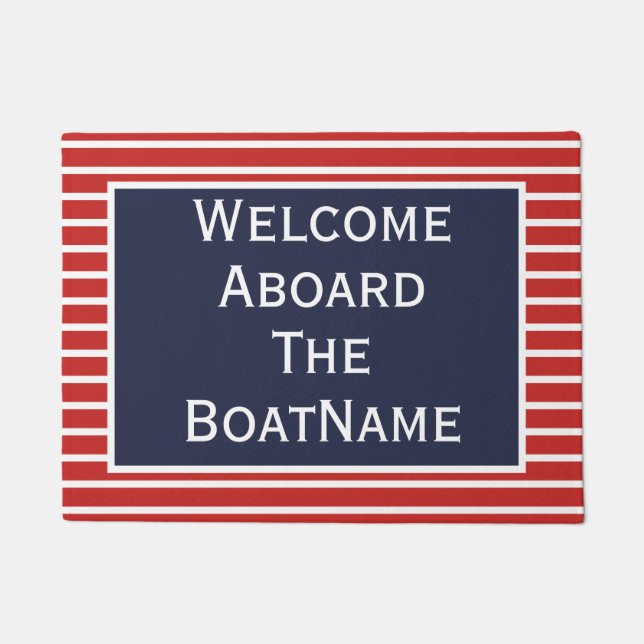 Tapete Red White e Blue Welcome Aboard Doormat (Frente)
