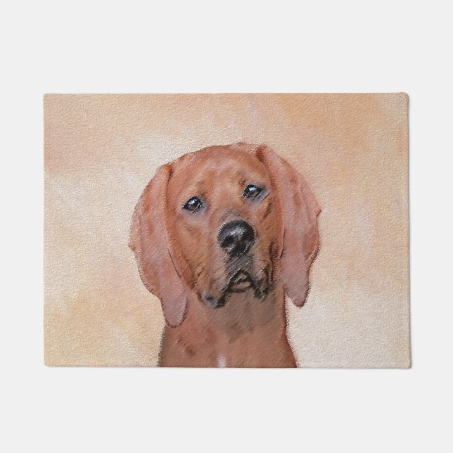 Tapete Redbone Coonhound Painting - Arte De Cachorro Orig (Frente)