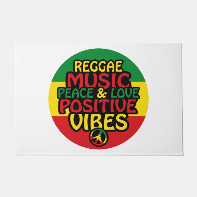 Tapete Reggae design with positive quotes and reggae flag (Frente)