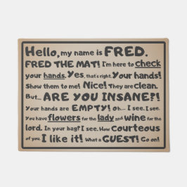 Tapete Regra de Ouro de Fred - Nunca chegue em branco