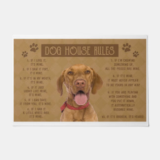 Tapete Regras da Casa de Cachorro Vizsla, se ela quebrou,