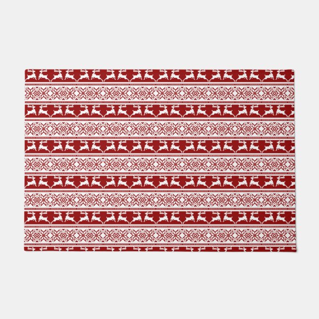 Tapete Reindeado Escandinavo de Natal Nórdico (Frente)