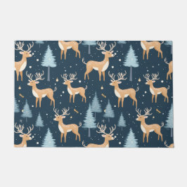 Tapete Reindeer Snowflake Natal Green Modern