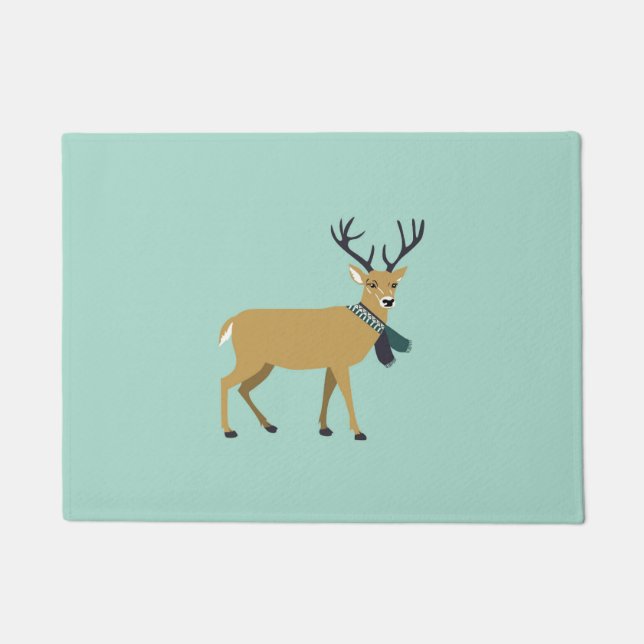 Tapete Reindeer Vestindo um escarpa de inverno (animal de (Frente)