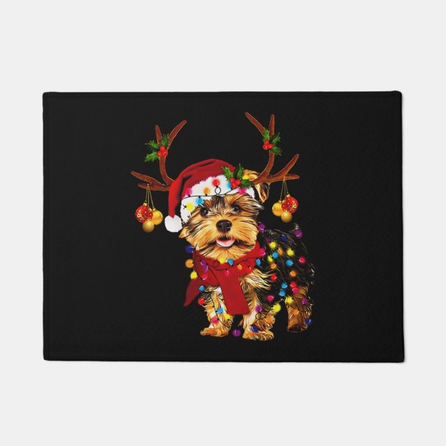 Tapete Reindeer Yorkie natalino (Frente)